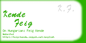 kende feig business card